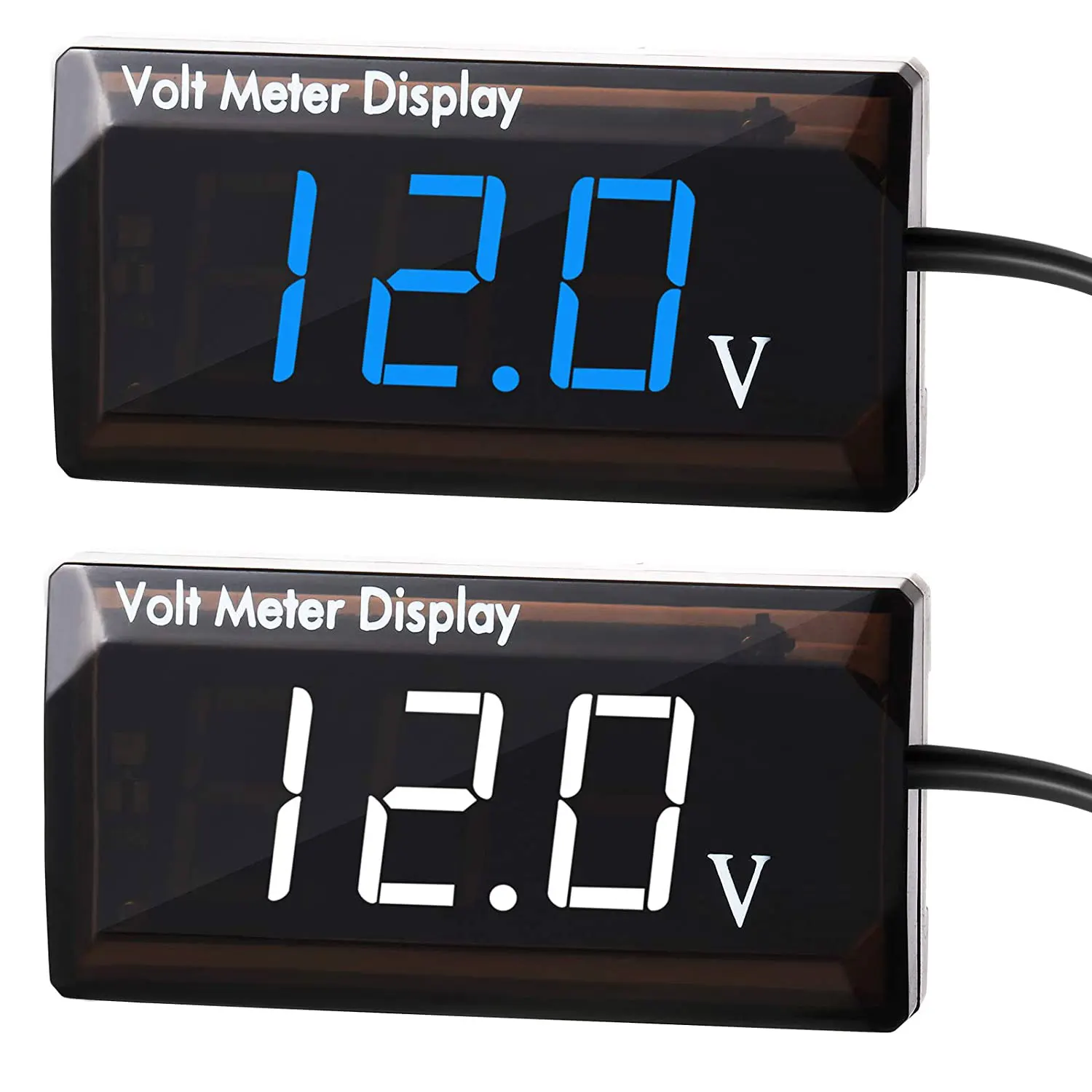 Voltímetro Digital para coche, medidor de voltaje de 12V, indicador de Audio para coche, pantalla LED, medidor de voltaje a prueba de agua para