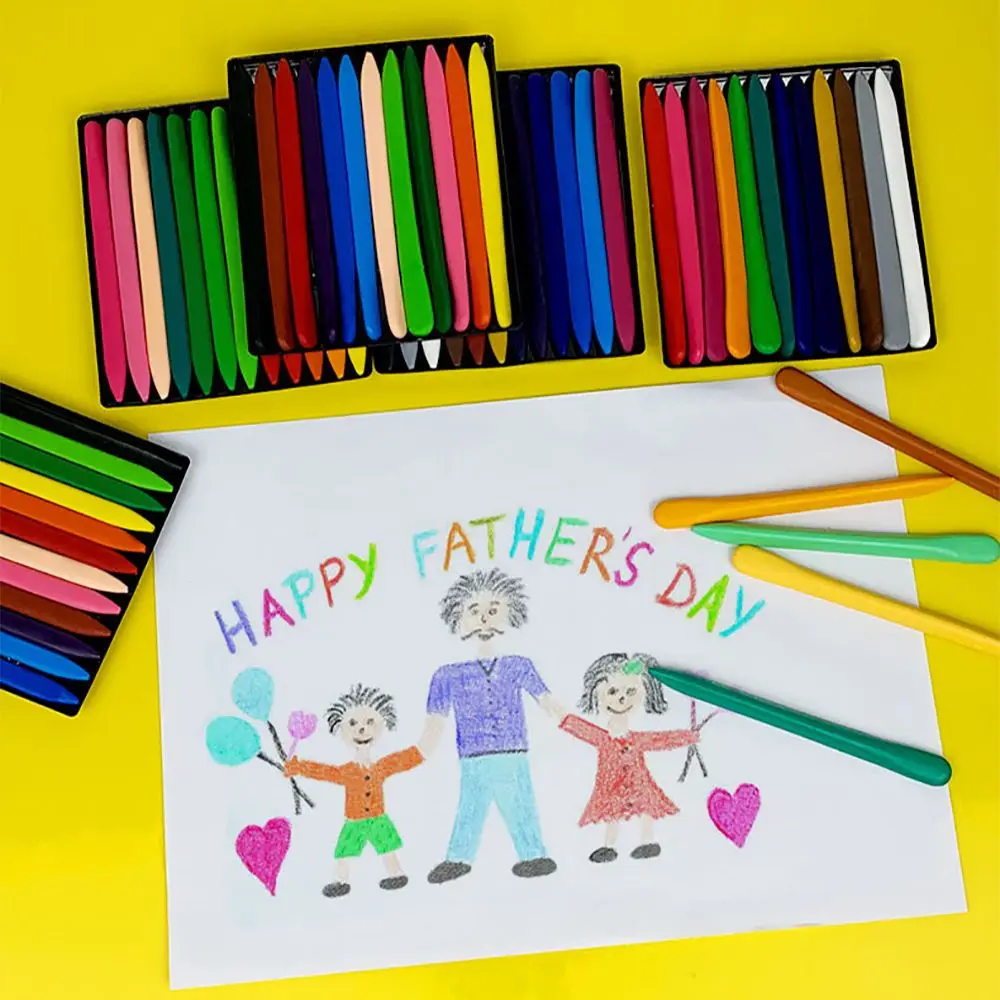 6/12/24/36 Colors Do Not Dirty Hands Plastic Crayon Erasable Painting Tools Triangular Children Wax Pencil Graffiti Oil Stick