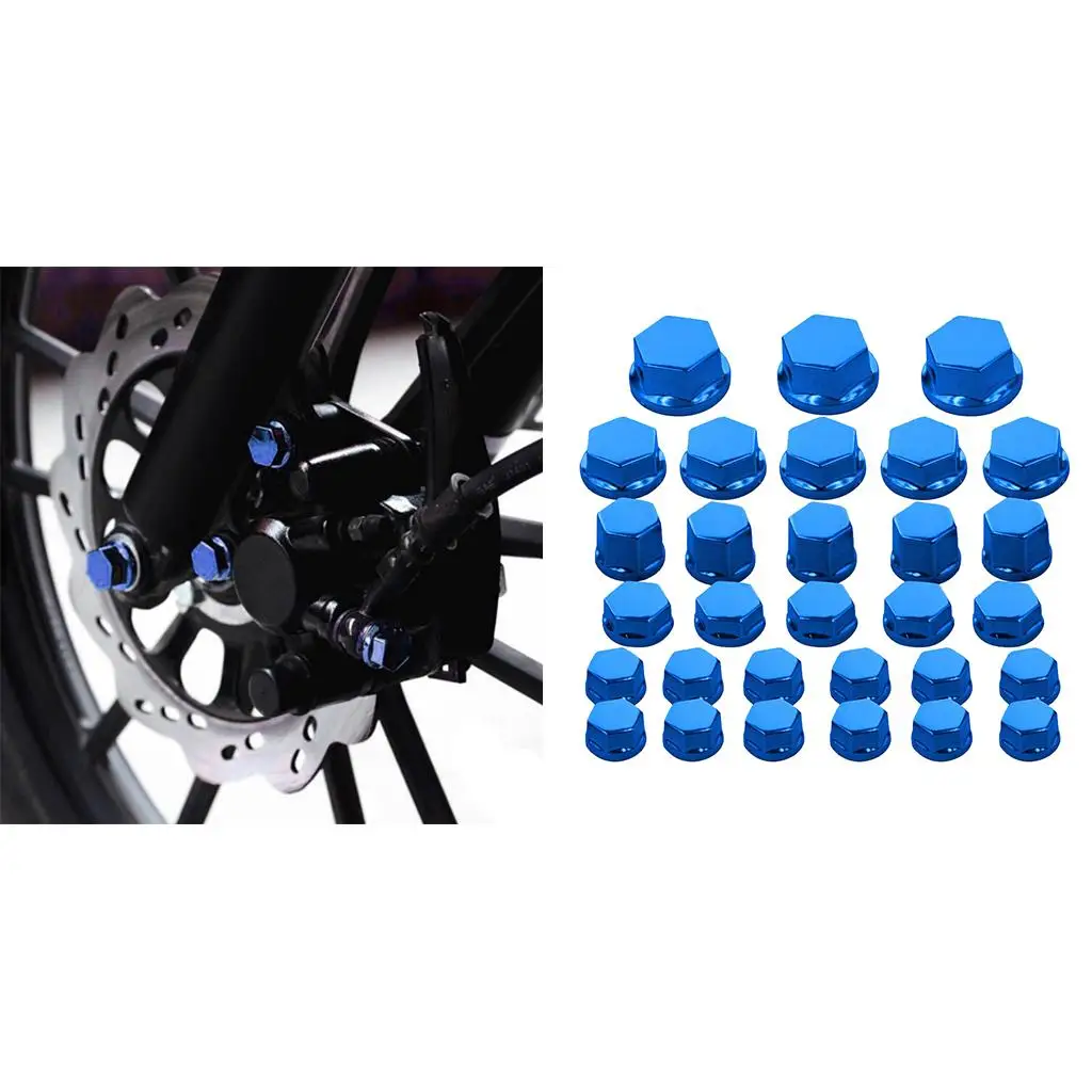 30 قطعة غطاء برغي صامولة الدراجة النارية لياماها لـ Kawasaki Blue