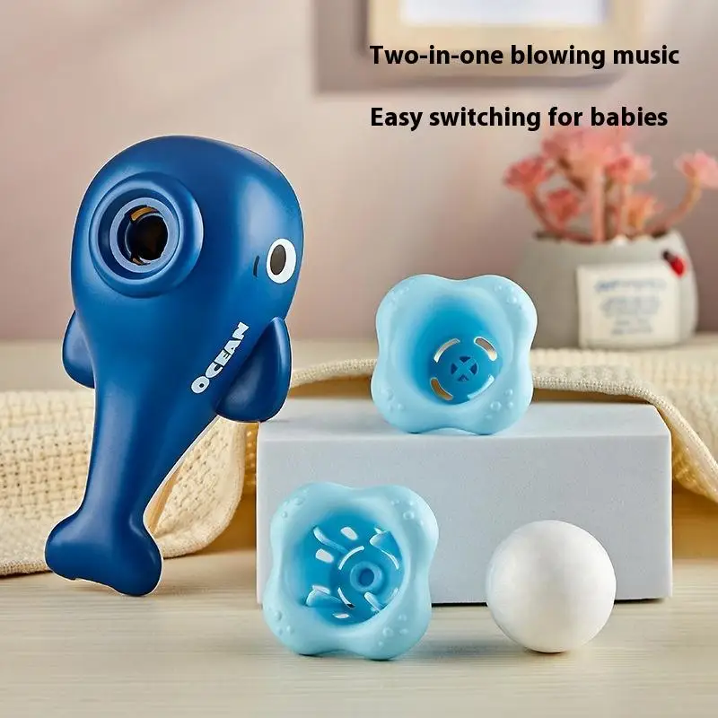 

Плавающий мяч-кит, игрушка со свистком, выдувной плавающий шар для выдувания труб, два в одном, сенсорная развивающая игрушка для мелкой моторики