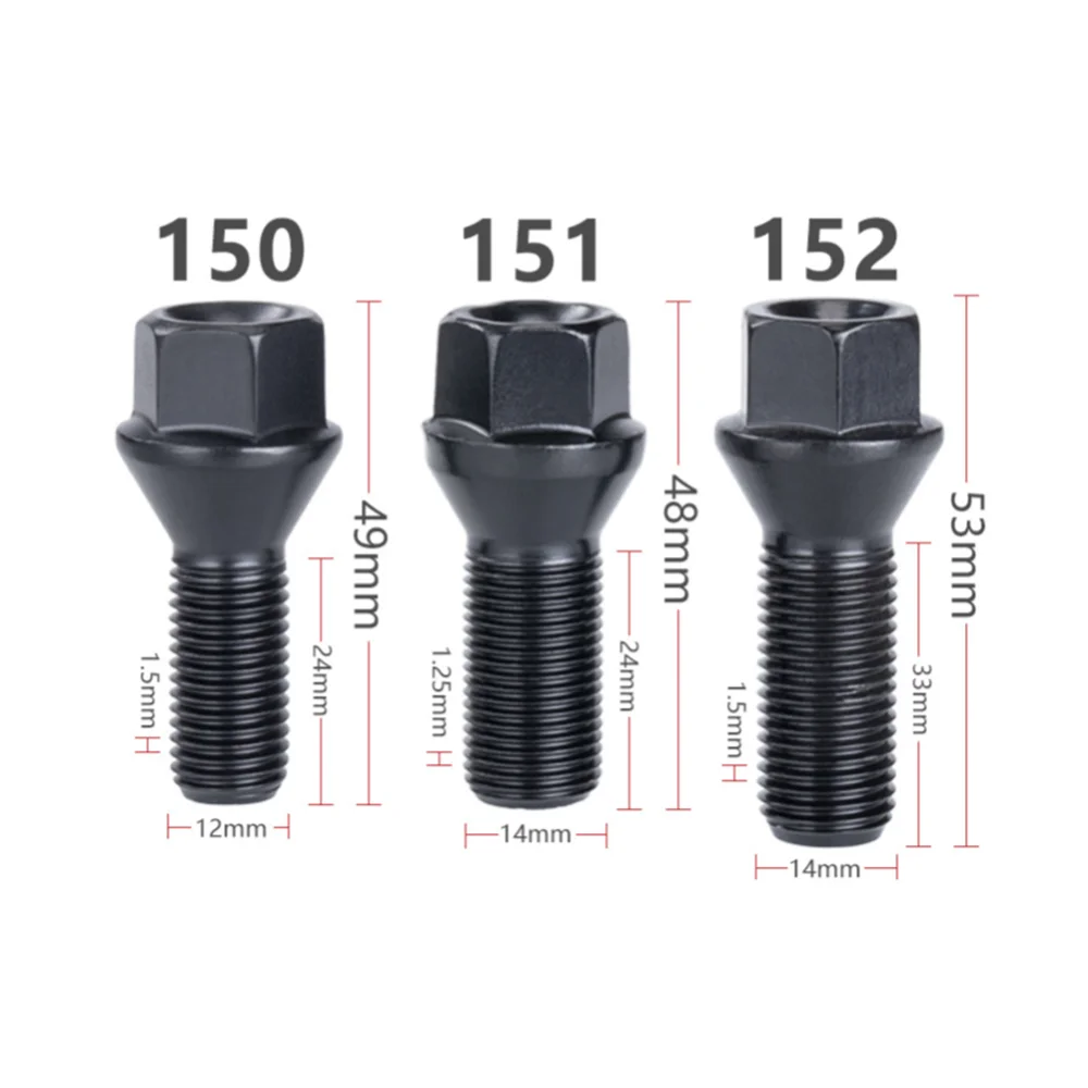 16 pcs Wheel Bolt OE Factory Lug Studs for BMW Wheel Bolts  36136781150,36136781151,36136781152,hex 17mm