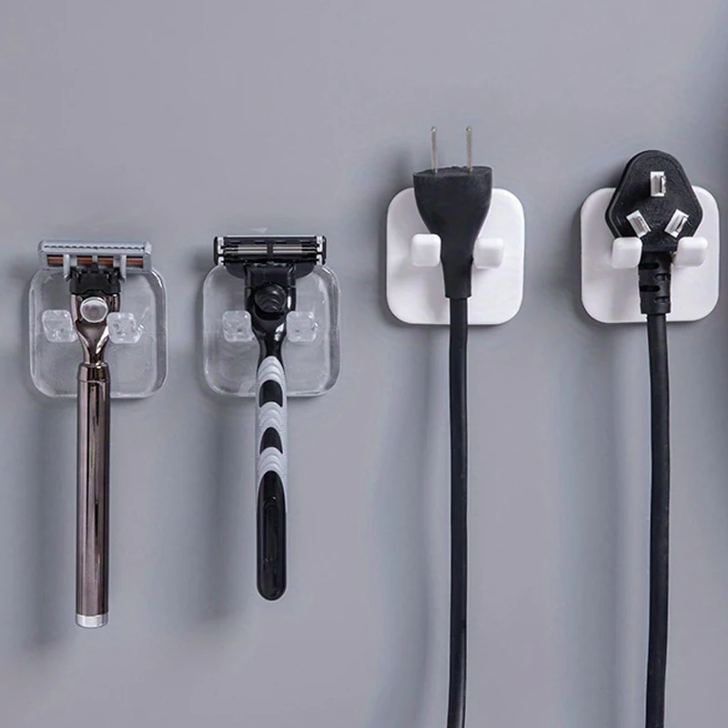 Hook Storage Rack, No Rinse Hook Plug Socket Storage Rack, Shaver Hook Multifunctional Storage Rack
