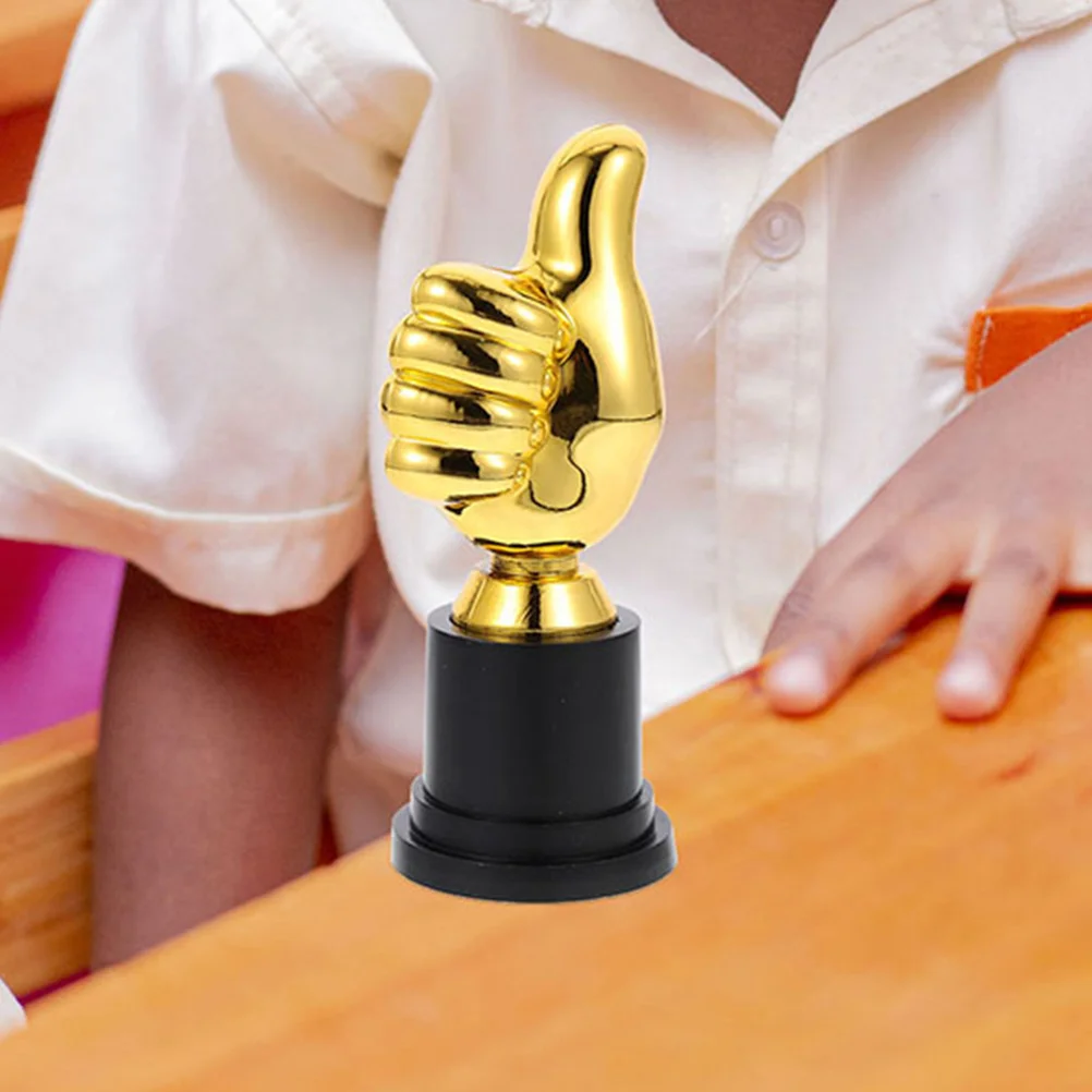 

2 Pcs Trophy Toy Thumb Shaped Decor Plastic Kids Party Award Trophies Cup Child