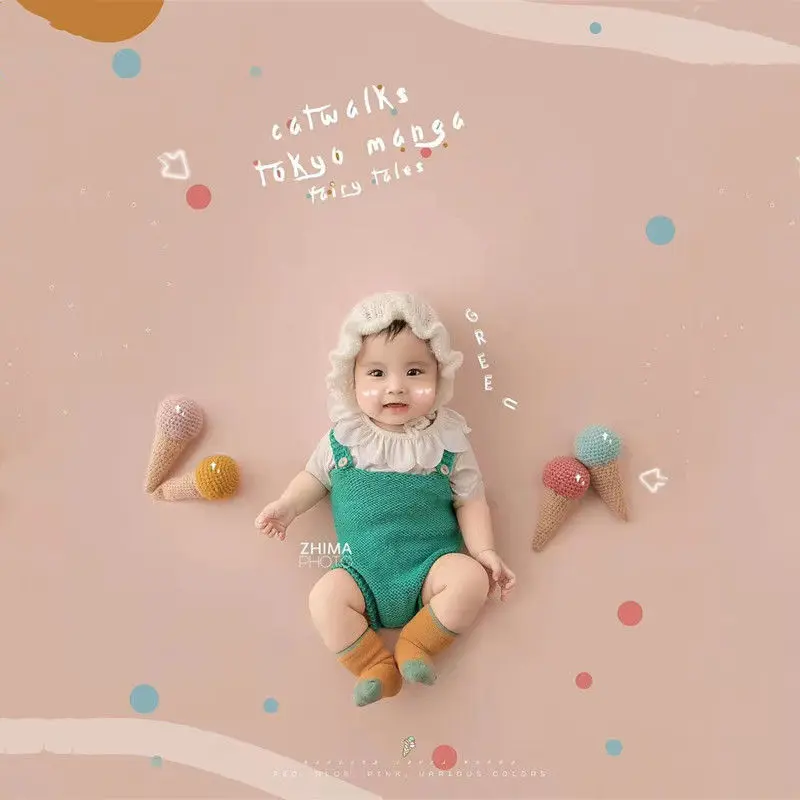 New Baby and Childrens Photography Theme Clothing Hundred Day Baby Photo Ice Cream Styling Art Photo 아기 코스프레