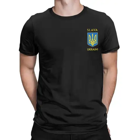 Slava Ukraini Trident Glory To Ukraine Support Ukraine Protest Putin  T-Shirt Summer  Funny T Shirts For Couple Casual Clothes