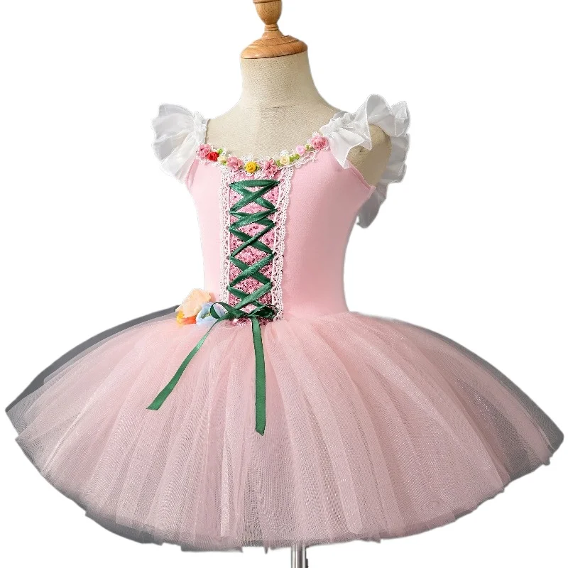 Tutù per bambini Abito lungo da prestazione Lago dei cigni Tutu con bretelle professionale Gonna da ballo Cygnet per ragazze Gonna da balletto in costume da ballo