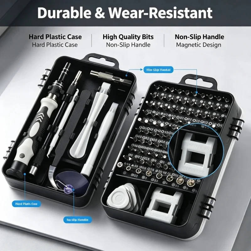 115 in Grey 1 Precision Screwdriver Set Magnetic Repair Tools Kit for Computer Laptop Phone MacBook Household Repairs