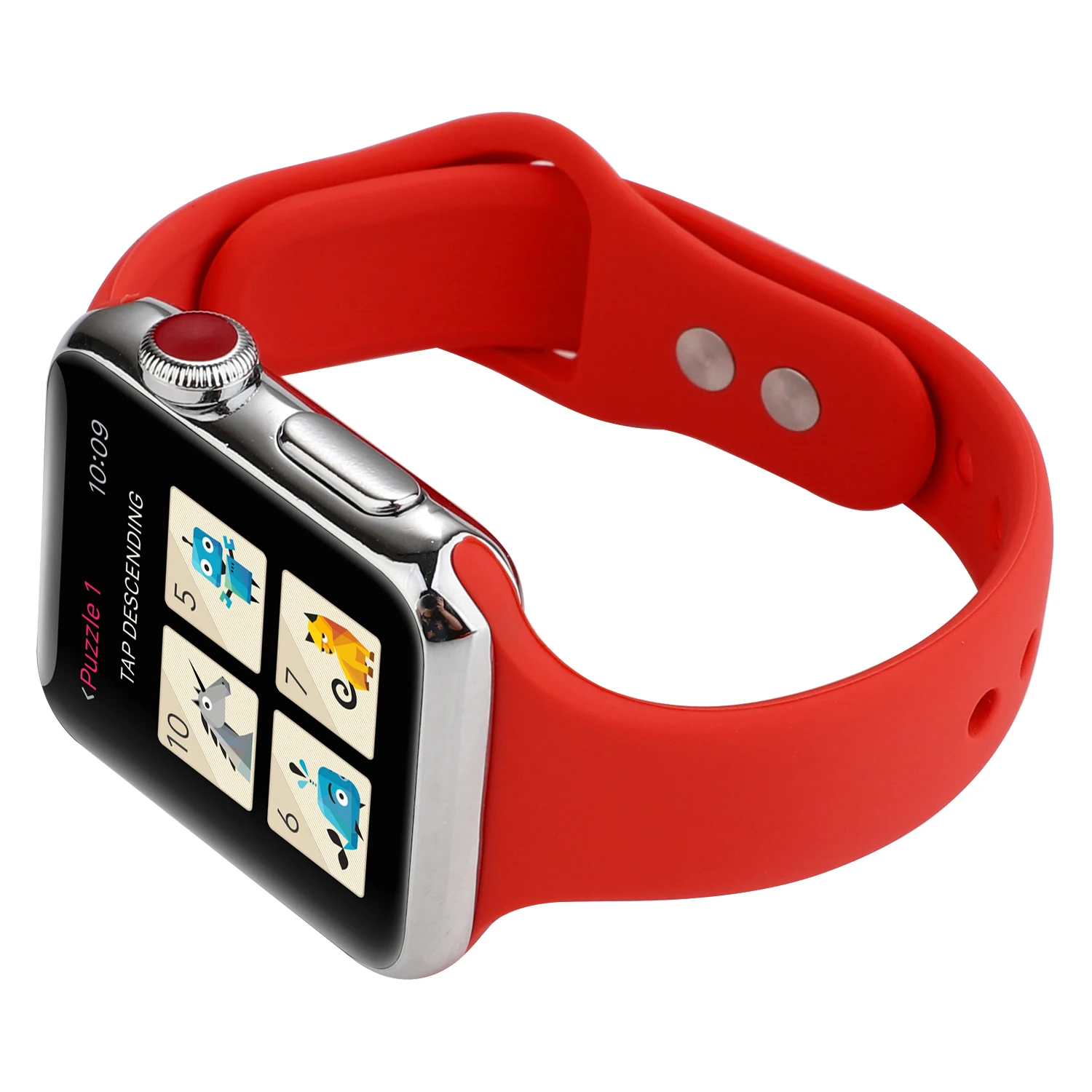 حزام سيليكون لساعة أبل باند صغير الخصر Iwatch 87654321 SE Ultra Solid Color 2 Nails40 41 42 44 45 ملم سوار معصم نسائي للرجال