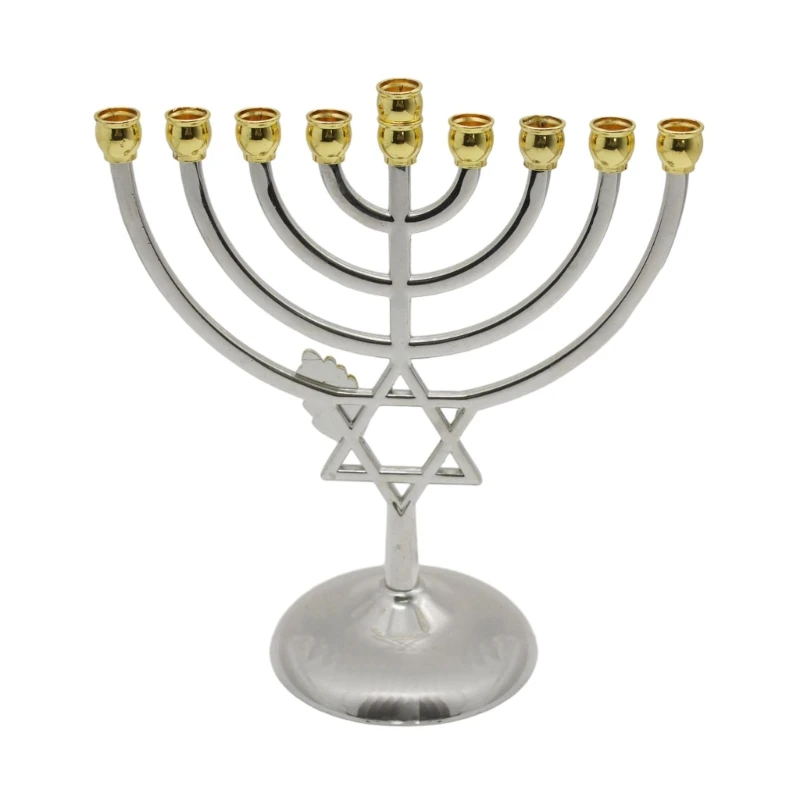 Candelabro 9 ramas Hanukkah Menorah, candelabro Vintage aleación Zinc duradero