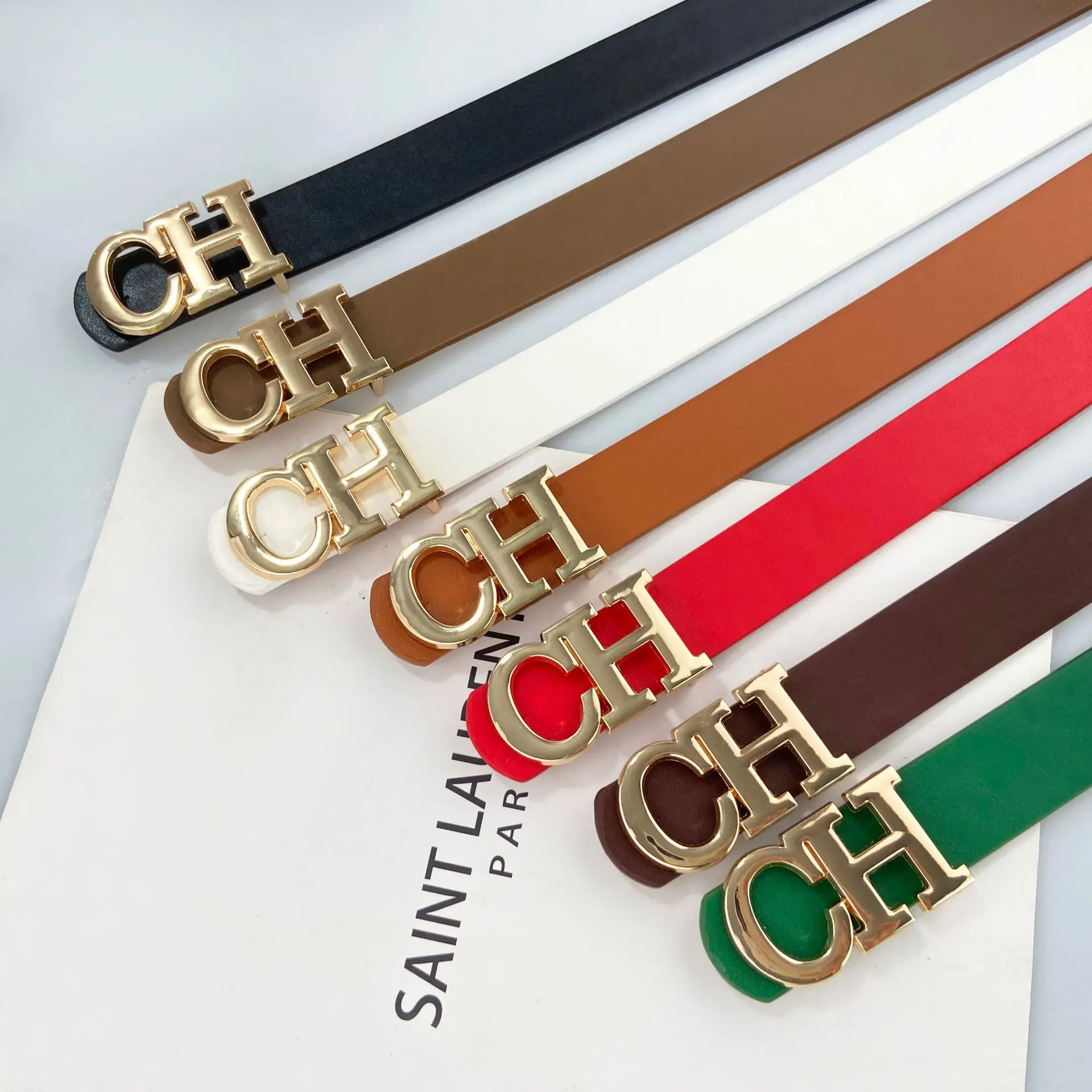 2026 Fashion Business Neutral Waist Alloy Letter Buckle Paired with Suit Pants Windproof Jacket Decoration Women's Waist Belt