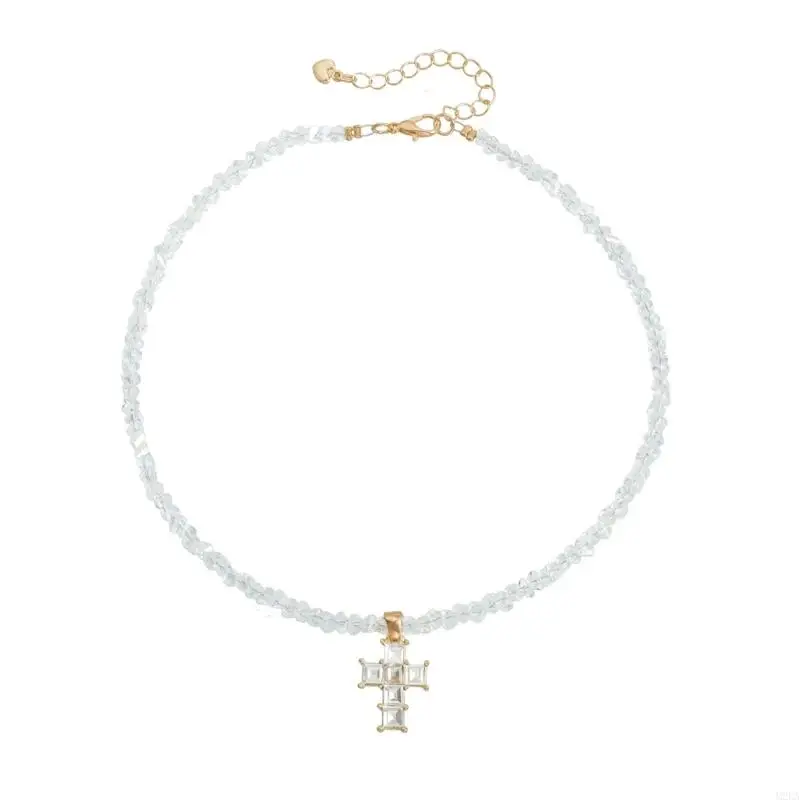 2026 New Compact Design Triangular Crystal Crosses Necklace For Harmonious Outfit Coordination And Social Event