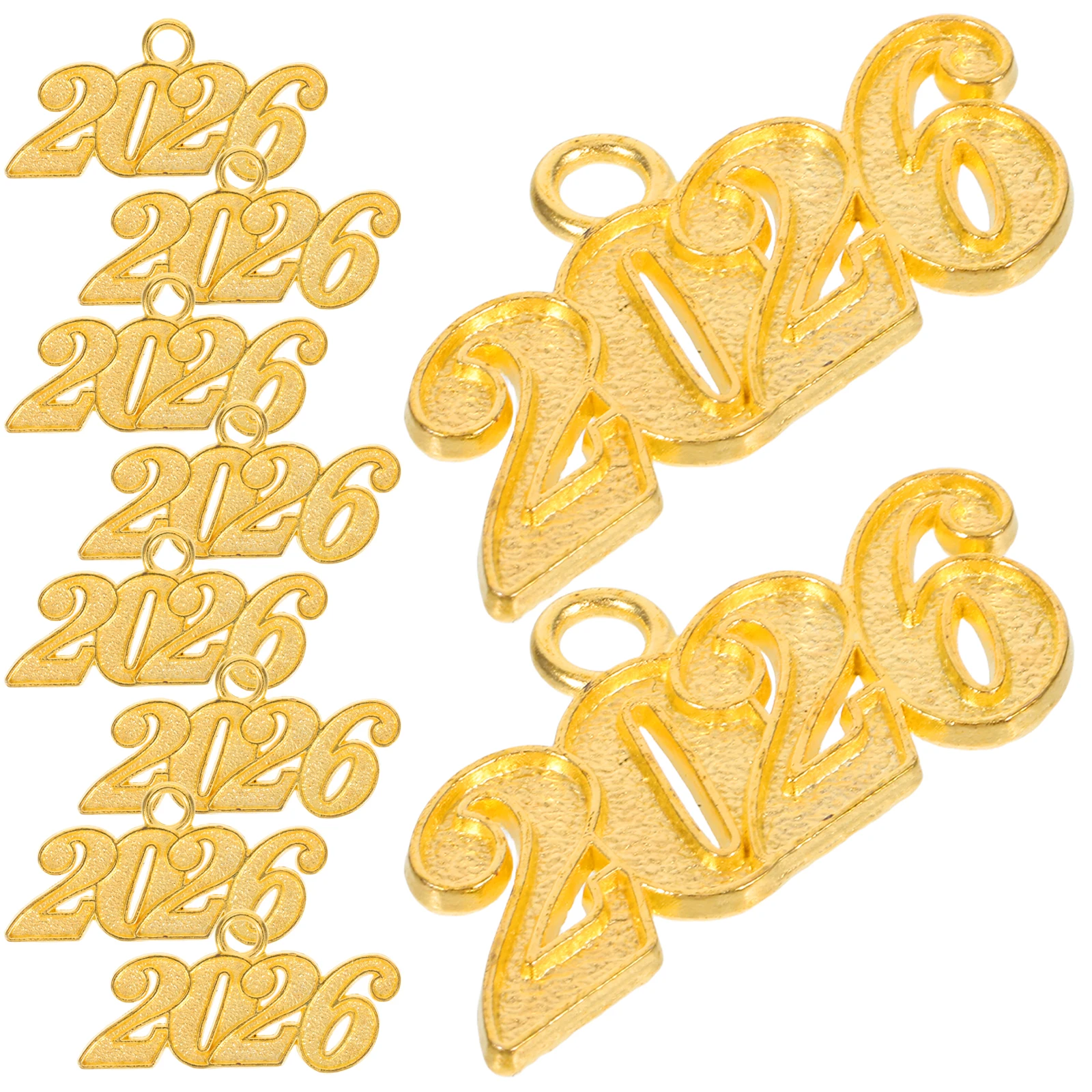 

50 Pcs Number Year Pendant 2026 Graduation Cap Tassel Charms Zinc Alloy Diy Keychain Charm Photo Props Party Supplies