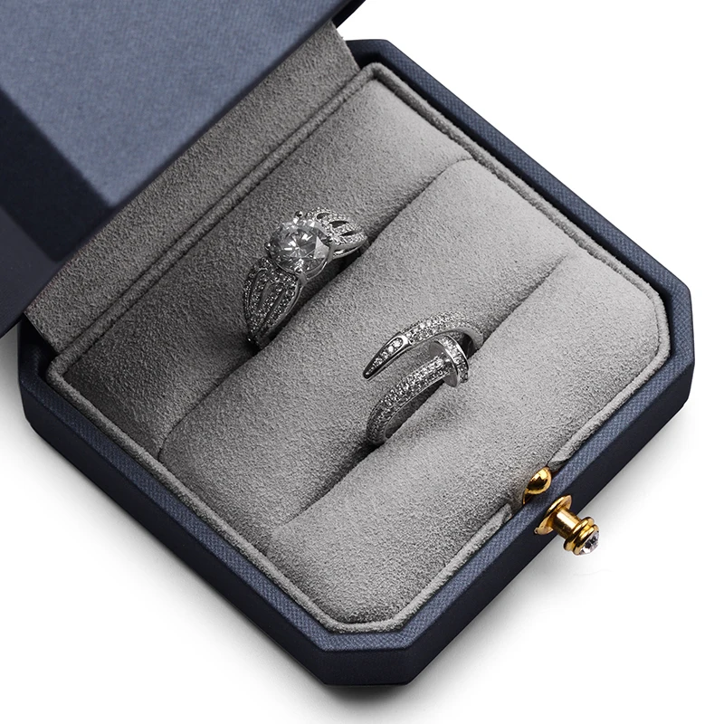 Oirlv Ring Box For 2 Rings Box For Ring Wedding Couple Rings Two Rings For Couple Jewelry Boxes For Jewelry 2 Rings Organizer