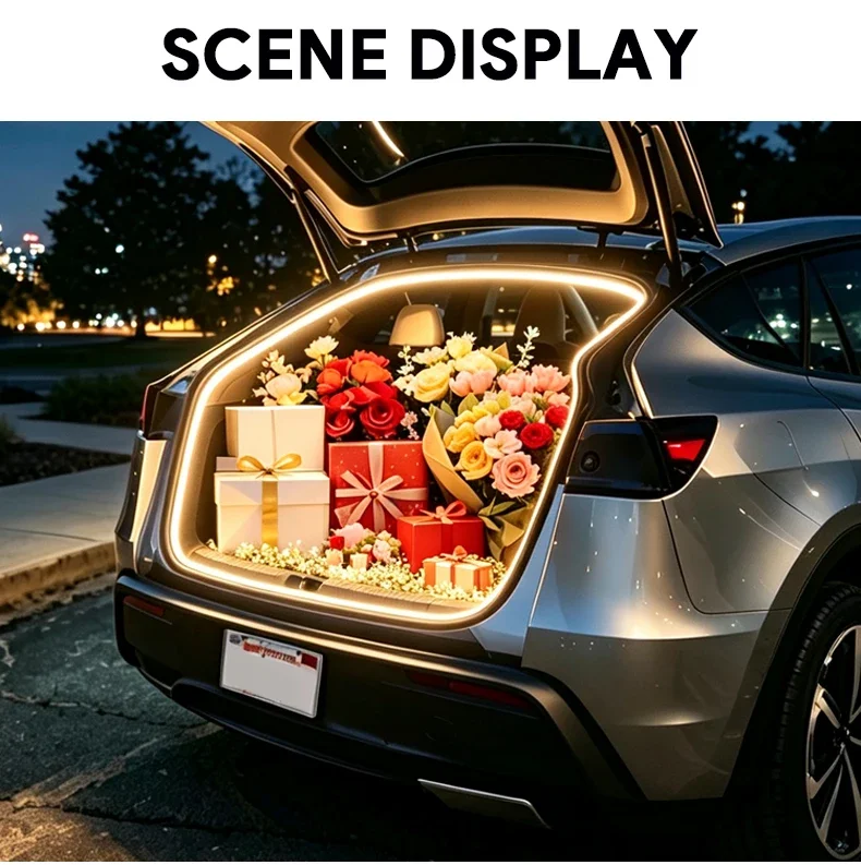 Für Tesla Model YL 2026 2027 Kofferraum-Ambiente-LED-Licht Silikon Zerstörungsfreie Installation Dekorative Modifikationszubehörteile – Detail 10