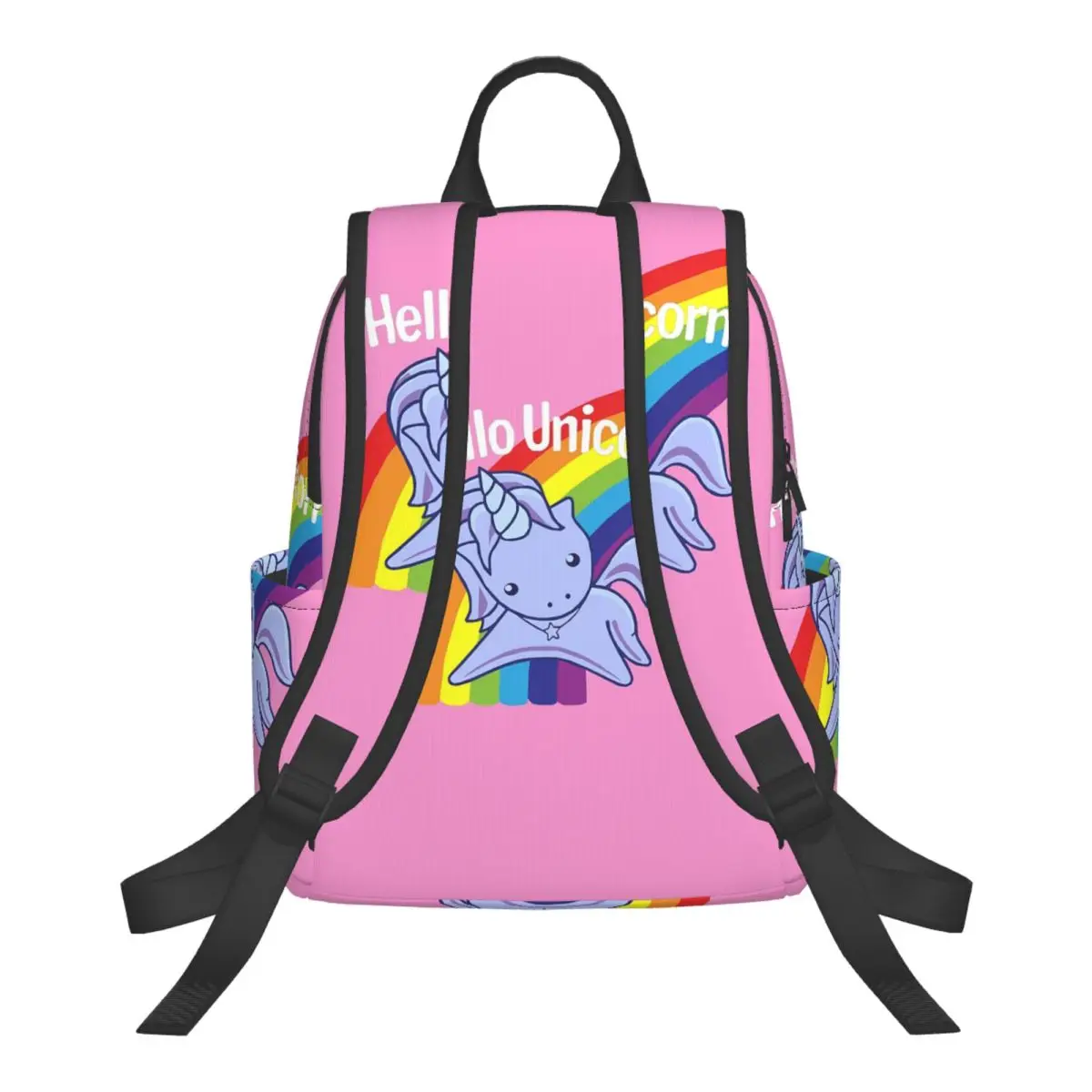 Hello Unicorn Student Backpack School Bag Hiking Travel Daypack for Boys Girls Fashion Bookbag Shoulder Bags