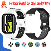 Sport Silicone straps for Xiaomi Smart Mi band 9/8 pro Accessories Replacement Breathable Bracelet correa Redmi watch 5/4 strap
