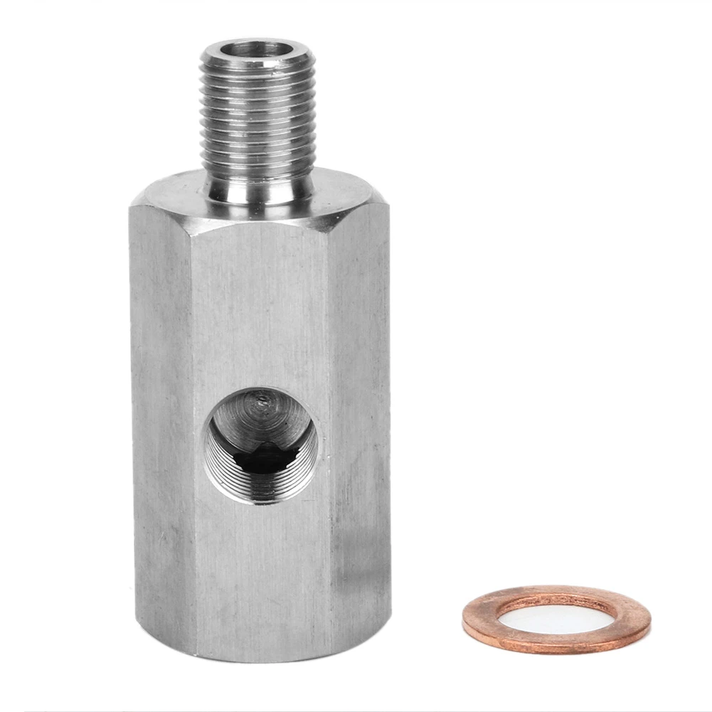 M10x1 0mm Oil Pressure Gauge Meter Adapter Stainless Steel 1/8in NPT Female BSPP BSP Male and Female Tee With Spacer