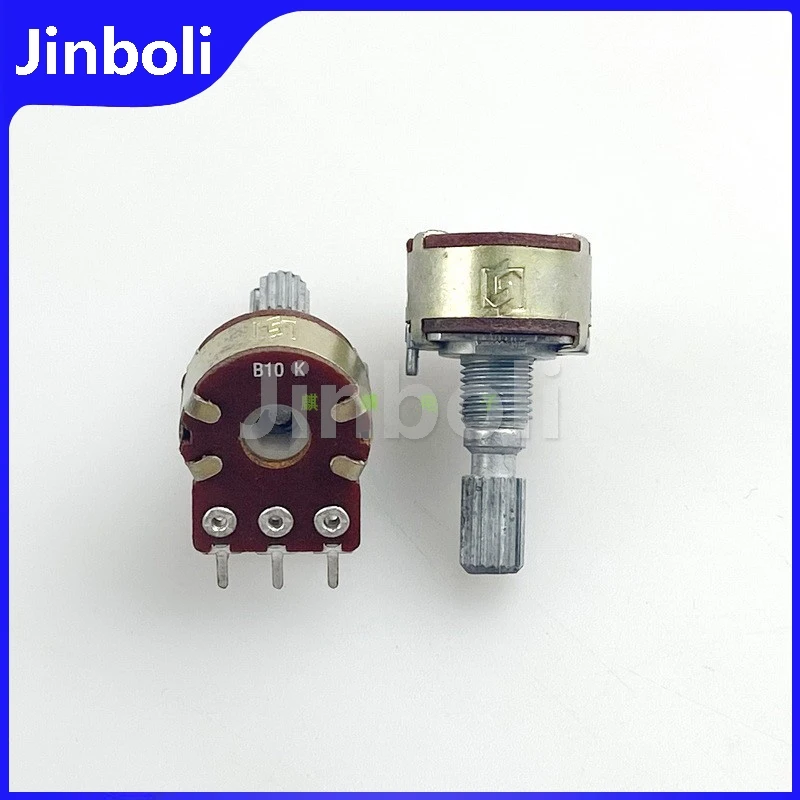 2PCS 16 Type B10K Double Potentiometer With Center Positioning 6-foot Shaft Length 20MM Volume Potentiometer
