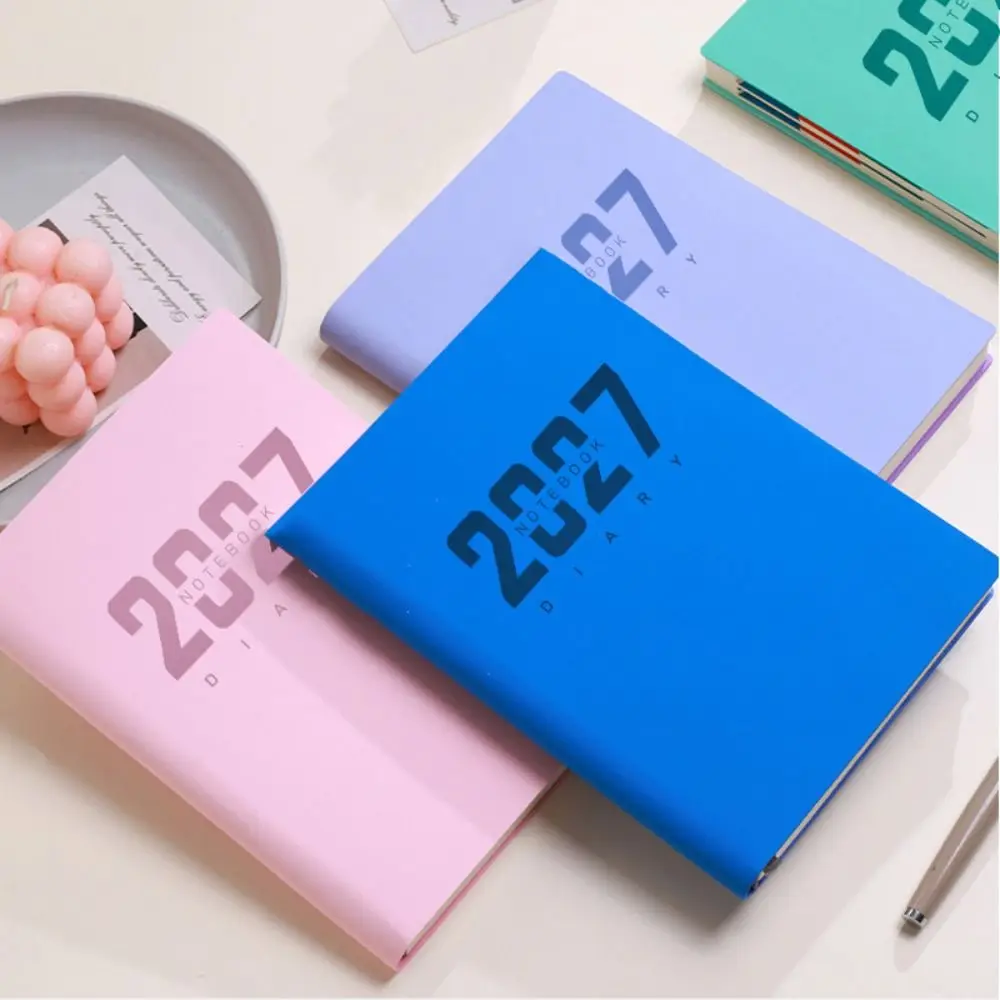 Portable A5 2027 Schedule Book To Do List Planner Reminder Agenda Book Textured PU Calendar Book Students