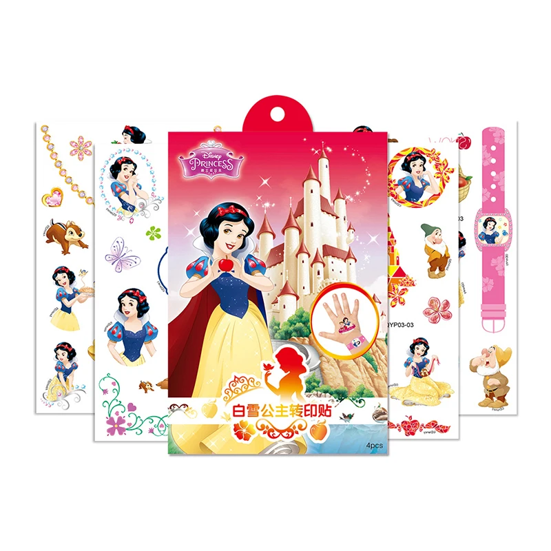 Disney Toy Anime Figure Frozen Elsa Snow White Children Temporary Tattoo Body Art Waterproof Transfer Printing Stickers Gift Box