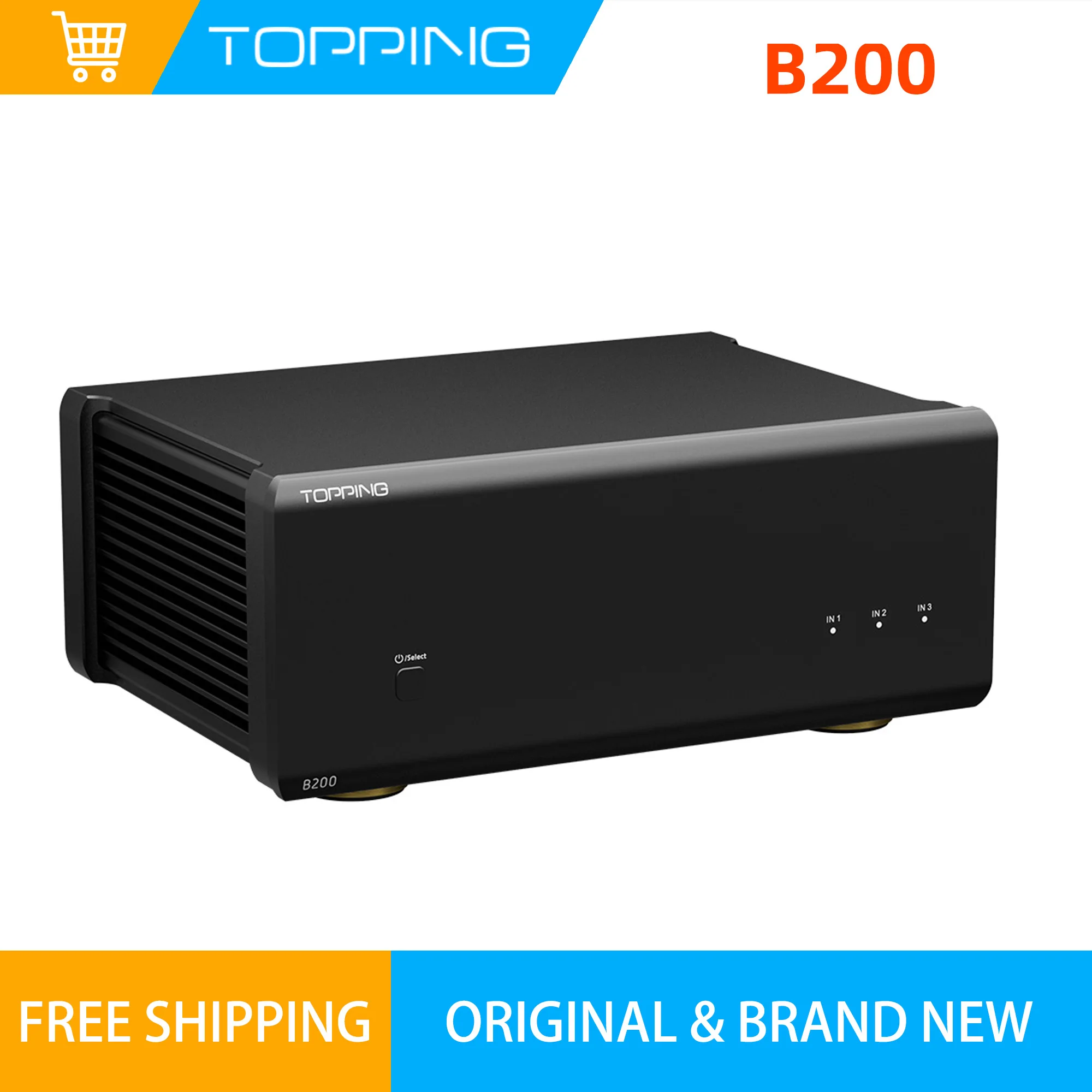 TOPPING B200 High-Power Discrete Amplifier 200W Pure Post-amp Single Channel with Three Sets of XLR/TRS Balanced HIFI