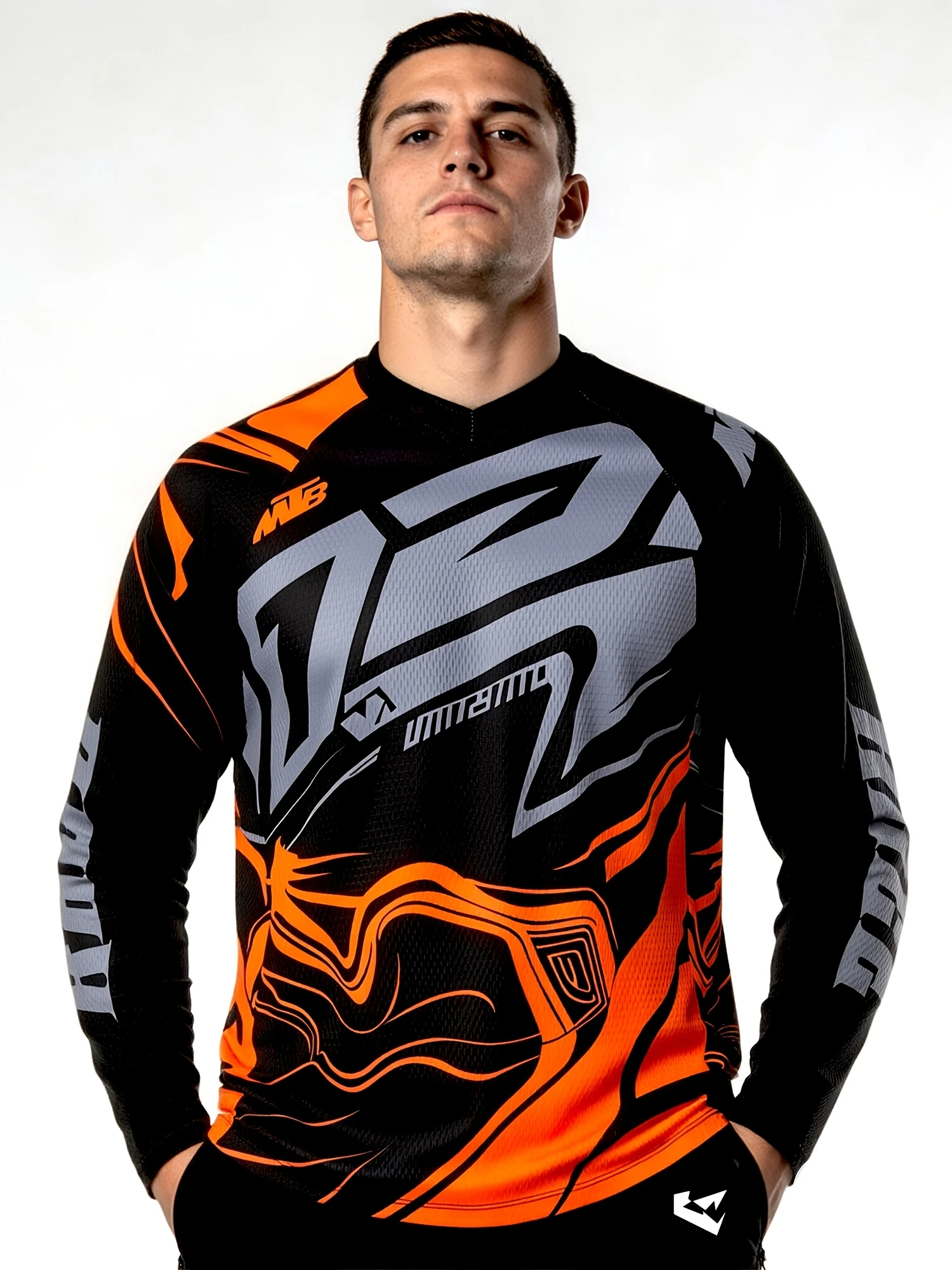 Herren Motocross-Helm Grafik-Langarmtrikot Familien-Set Dirt Bike Offroad-Renn-Sportmode Bedrucktes Oberteil – Detail 3