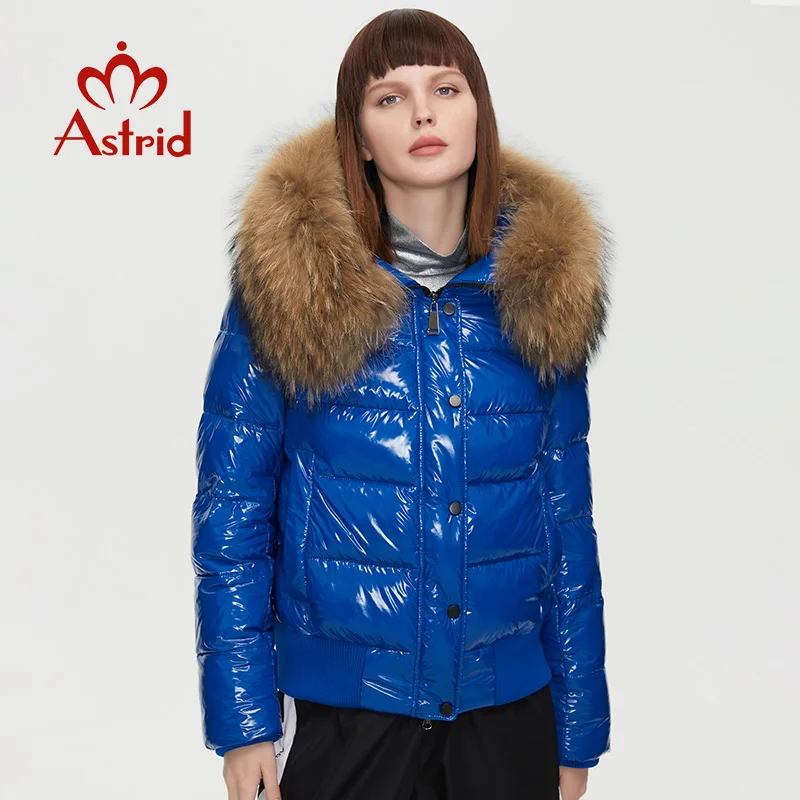 

Astrid 2022 New Winter Women's coat women warm thick parka fashion black short Jacket with raccoon fur hood female clothing 7270