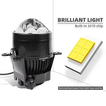 3吋雙雷射霧燈透鏡通用H11 9005 LED頭燈白黃光6000K 3000K雙LED投影霧燈 6 最佳銷售 雙LED雷射 - №2