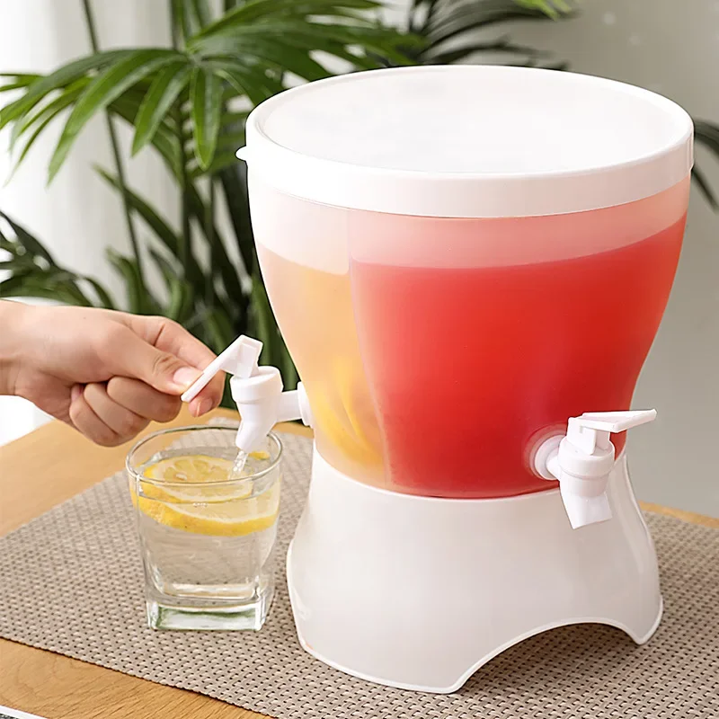 

3-Compartment, 360° Rotatable Faucet Cold Pitcher, Fridge Teapot, Summer Lemonade Bottle, Cool Water Barrel for Cold Brew