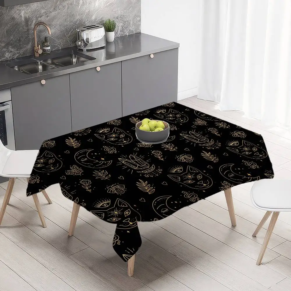 Witches Moon Tarot Table Cloth Rectangular Stain Tablecloth Oilcloth Mantel Mesa Impermeable Tablecloth Decoration