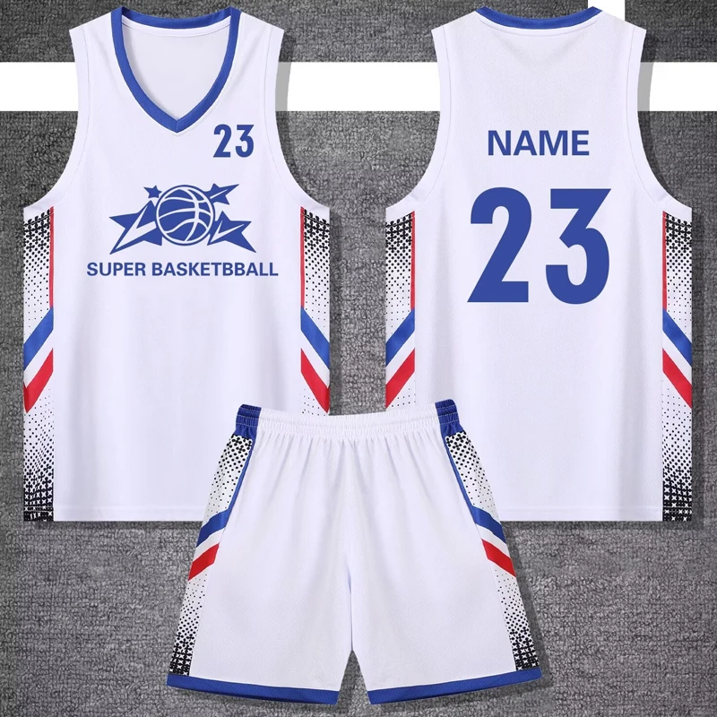 Men/Kids Custom Basketball Jersey Sleeveless Shirt 100% Polyester Breathable Professional Training Uniforms Kits Plus Size