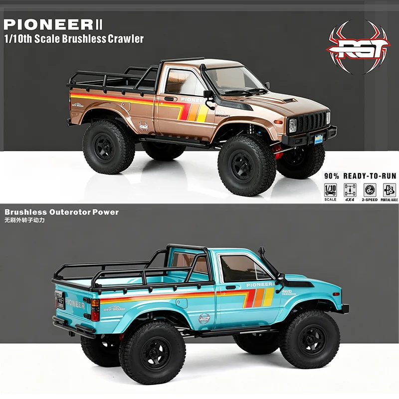 RGT 1:10 EX86110PRO PIONEER II 4WD Brushless Pickup Truck Outer Rotor Professional Off-Road Vehicle RC Remote Control Car RTR