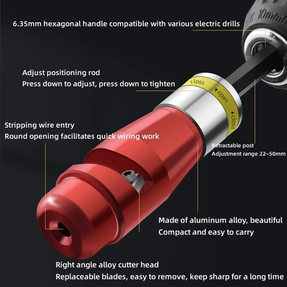 Electric Wire Stripper For Fast Stripping Wire Tool Al Electric Wire Peeling Machine For Power Drill Driver Wire Stripping Tool