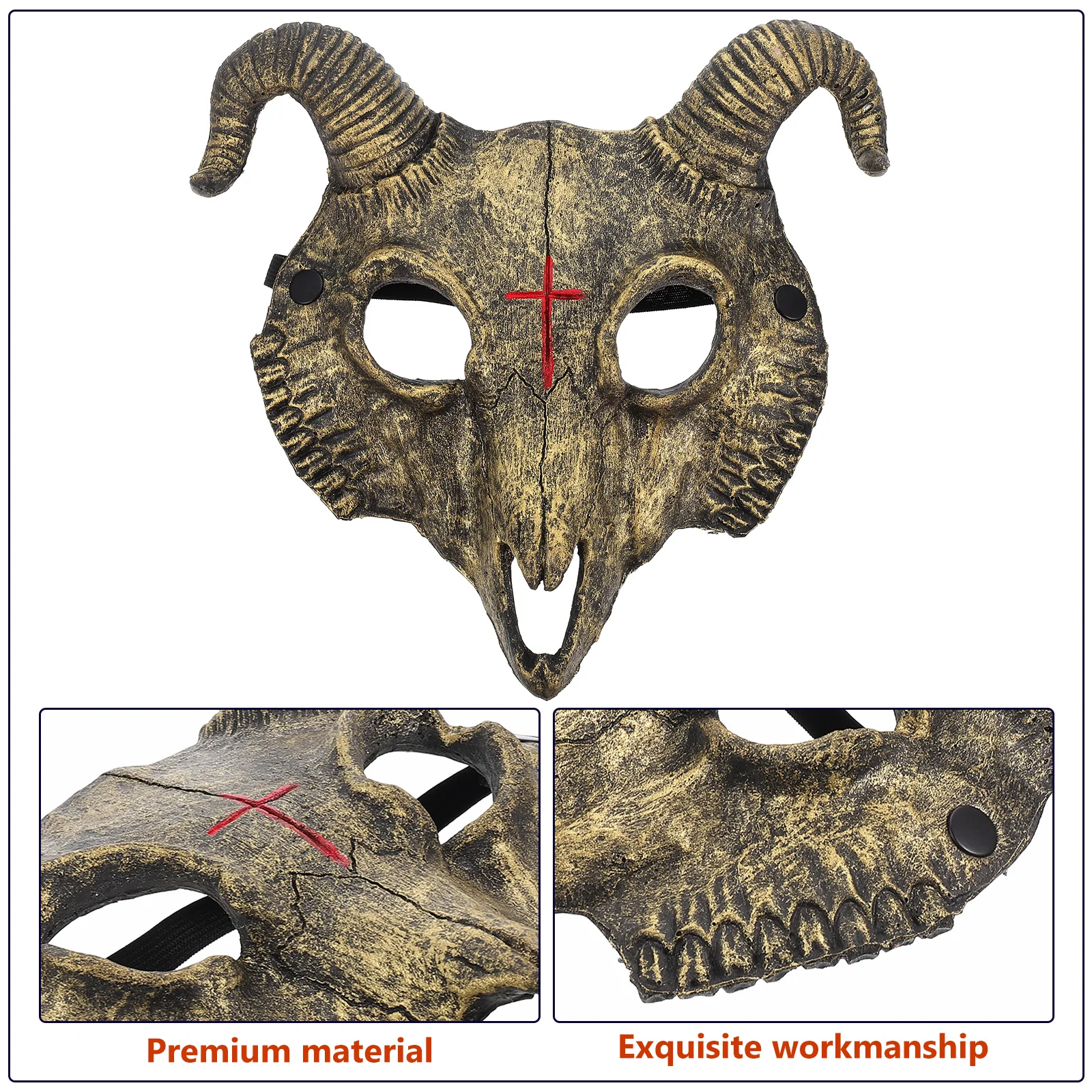 

Creative 3D Goat Halloween Costume Cosplay Party Mask Lifelike Animal Mask For Carnival Festival Decoration Horror Style Funny