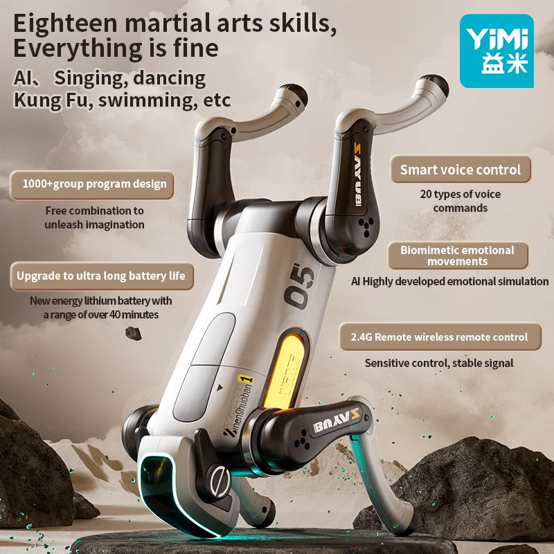 Perro Robot RC Stunt Car Toys 2,4 GHZ RC coche detección de gestos coche de Control remoto con ruedas Mecanum, ojos LED