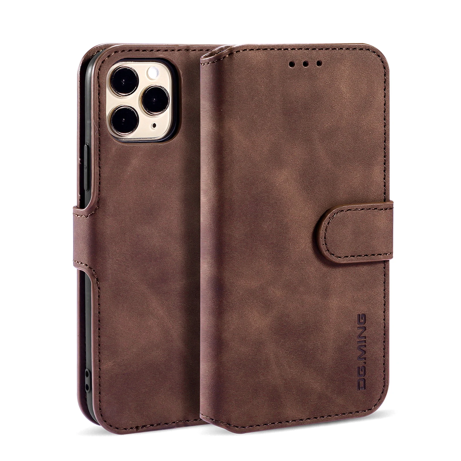 DG.MING  Pu Leather Wallet Phone Case For iPhone 11 Pro Max X XS XR Restore Series