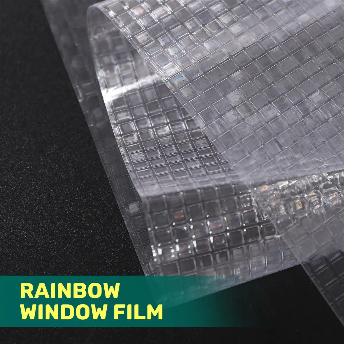 A291Z~Rainbow Decorative Window Film Tinted Static Self Adhesive Cling Glass Stickers 3D Mosaic Privacy Glass Foil