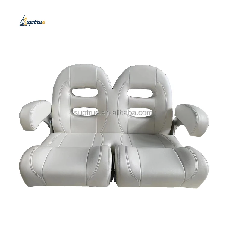 Suptrue Deluxe Customized High Backrest  Double love Seat Flip up Luxurious Deluxe Fold up Yacht Seat Marine Bench Boat Seats