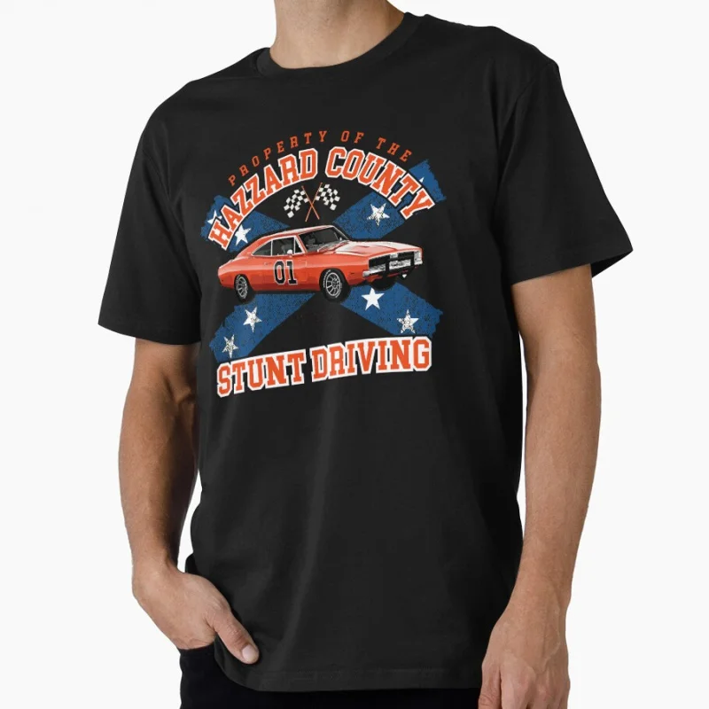 

County Stunt Driving Academy General Lee 80s Retro movie Gift t shirt The Dukes Of Hazzard Graphic clothes All size Tops