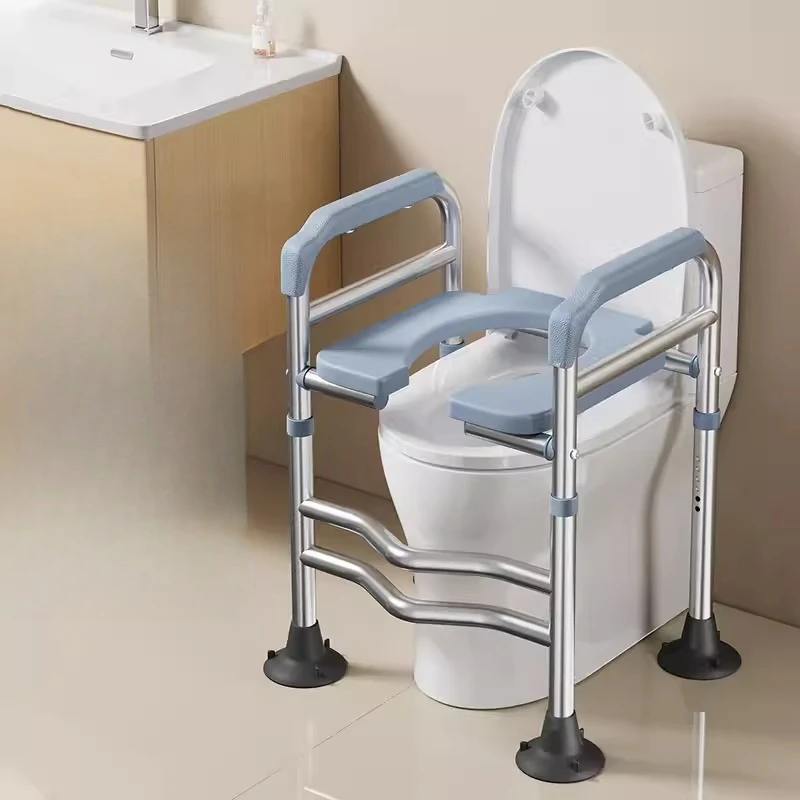 Adult Toilet Seat Riser Toilet Support for Elderly Elevated Handrail Stainless Steel Toilet Safety Rails Bathroom Seats Helper