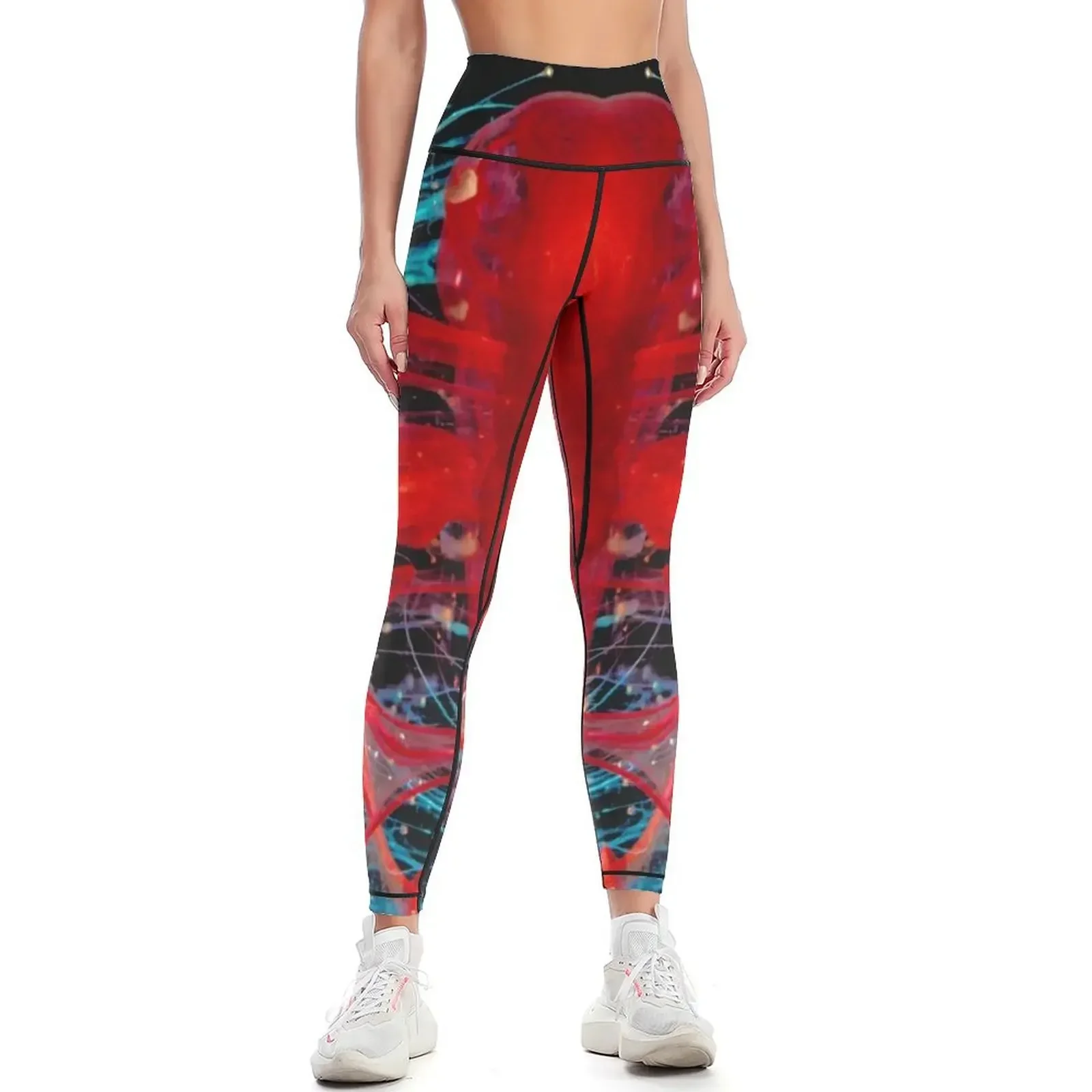 

UNFORTUNATE - Trippy Neon Glitch Art Leggings flared workout clothes for Female legging pants gym's clothing Womens Leggings
