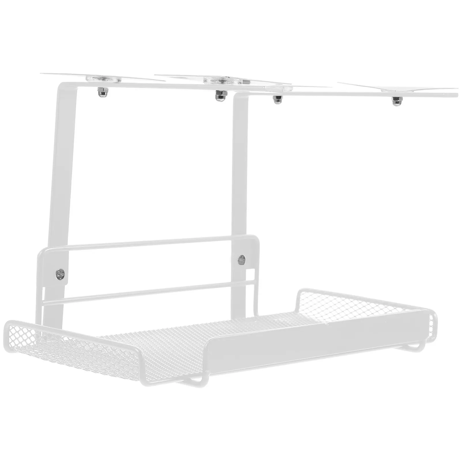 Heavy-Duty Metal Under Desk Cable Management Tray for Organizing Power Strips Charging Cables and Outlets with Mounting Holes