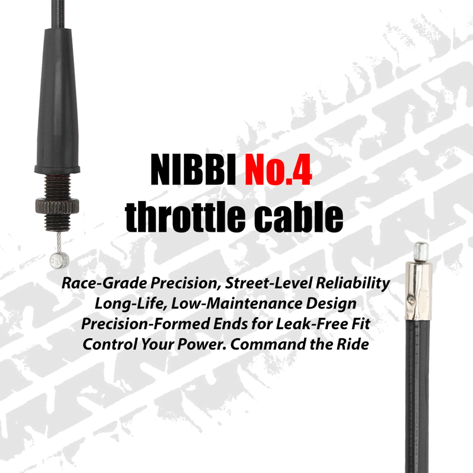 NIBBI Motorrad-Gaszug, 102 cm Verbindung, Gaspedal, verstellbares Kabel, Bewegungsabstand 12 cm, für Yamaha KTM Motor – Detail 6