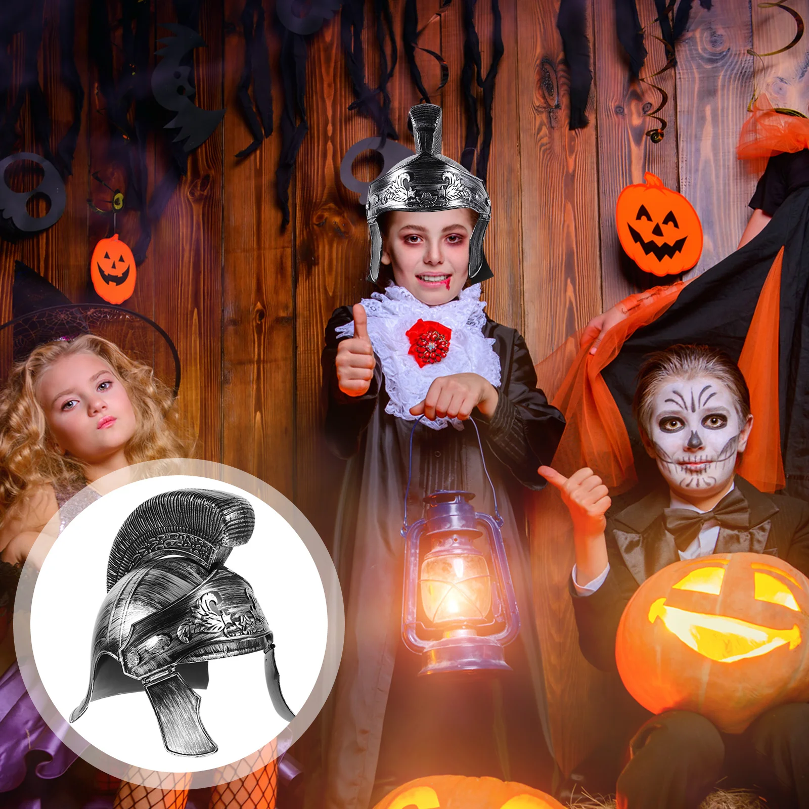 

Medieval Hat Plastic for Men Lion Roman Soldier Costume Cosplay Party