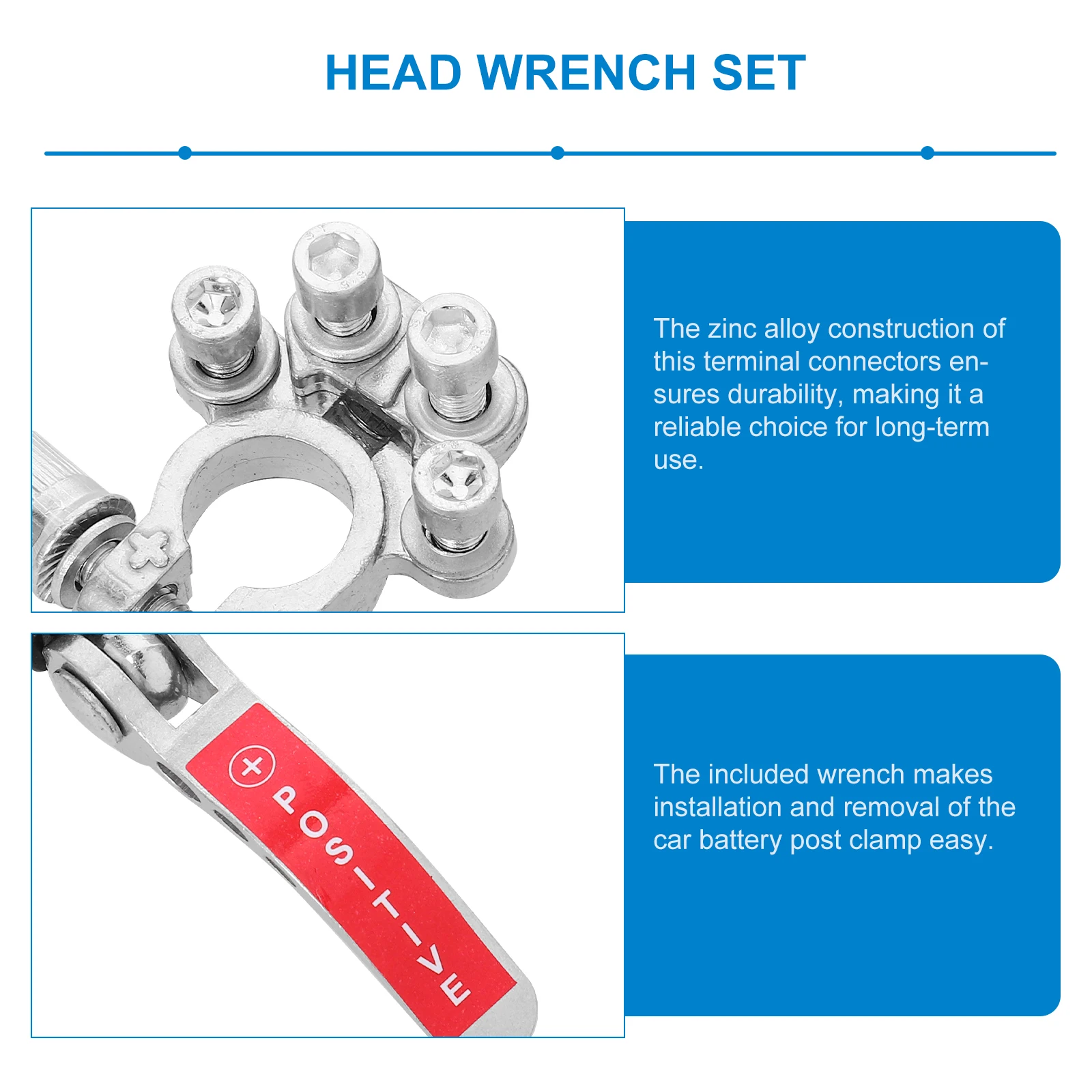 1 conjunto de conectores kit liga zinco carro post braçadeira chave para desconexão rápida conexão segura pós adaptador carro