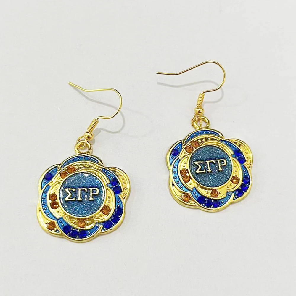 أقراط هدية على شكل زهرة يونانية من سيجما جاما رو #5