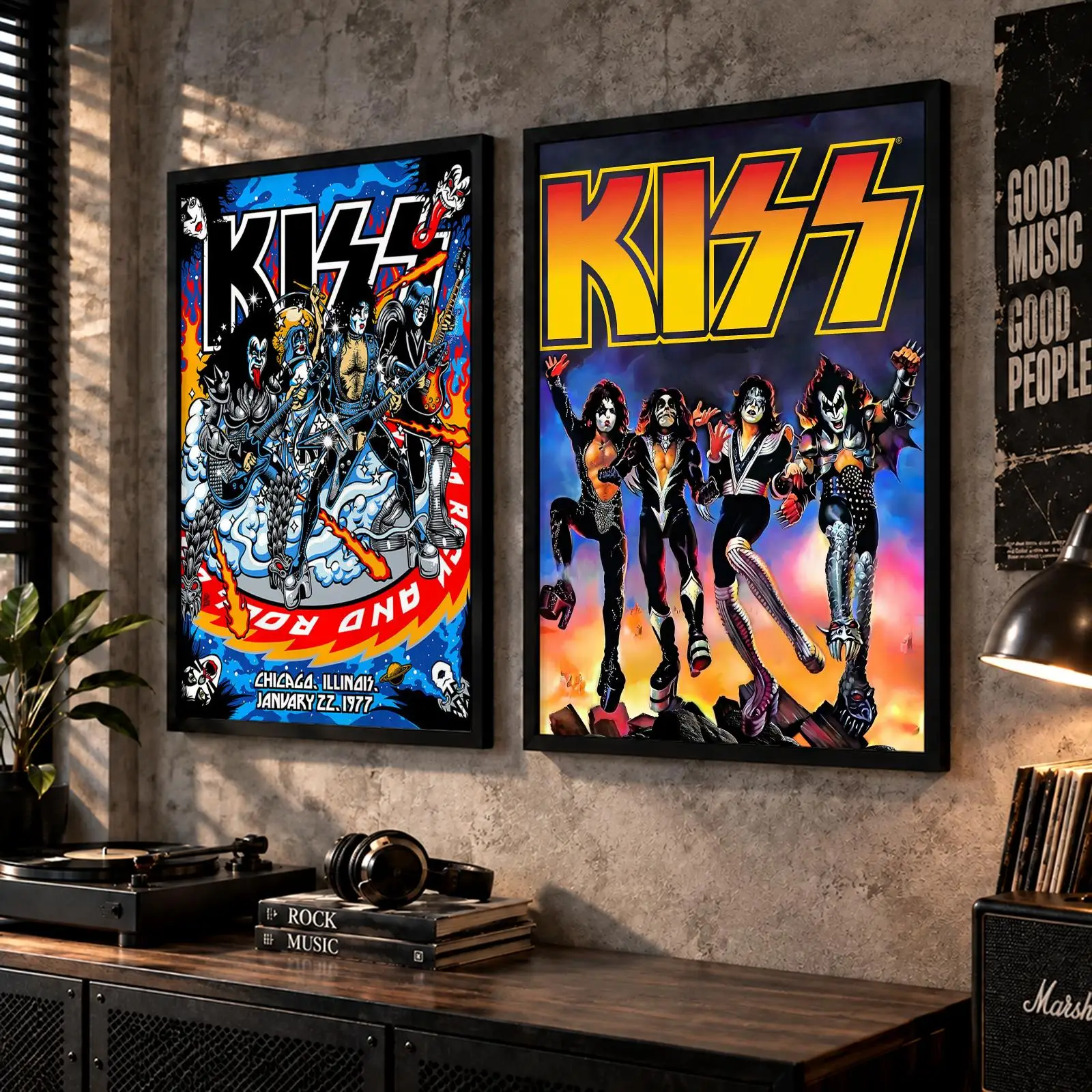 Rock Band Album K-Kiss Poster Decorative Wall Art Sticker Mural Print for Bedroom Living Room Hallway Home Decor Gift view 4