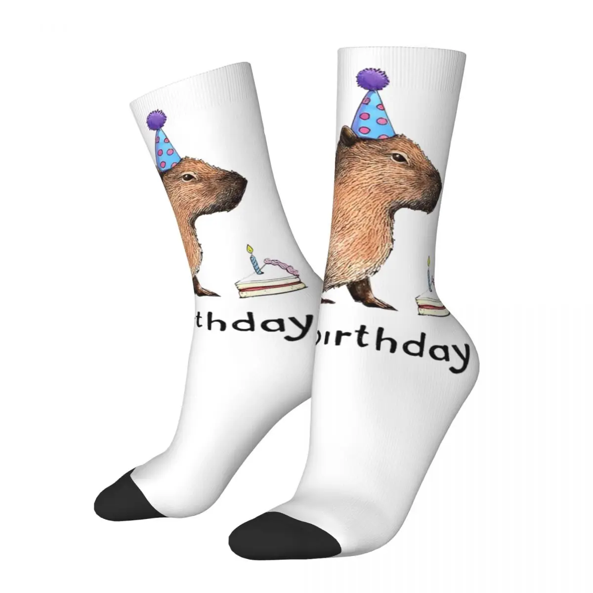 

Носки Capybirthday Happy Birthday Capybara для мужчин и женщин, повседневные носки в стиле Харадзюку, весна, лето, осень, зима, средние носки-трубы, подарок