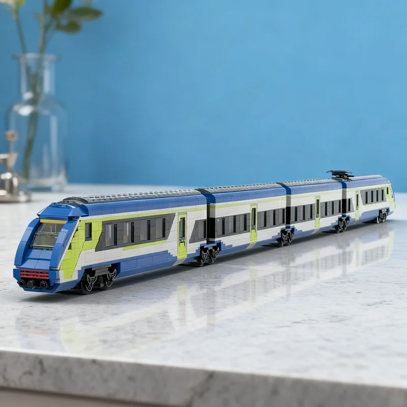 2044 Teile MOC Erster Italienischer Hybrid-PAX-Zug Stadtbahn-Modellbausatz Konstruktionsspielzeug Weihnachtsgeschenke Bausteine Kinder-Idee