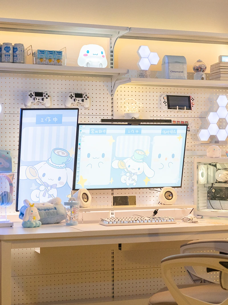 홀보드 e스포츠룸 컴퓨터 책상, 데스크탑 전동 높이 조절 책상 책꽂이 일체형 테이블